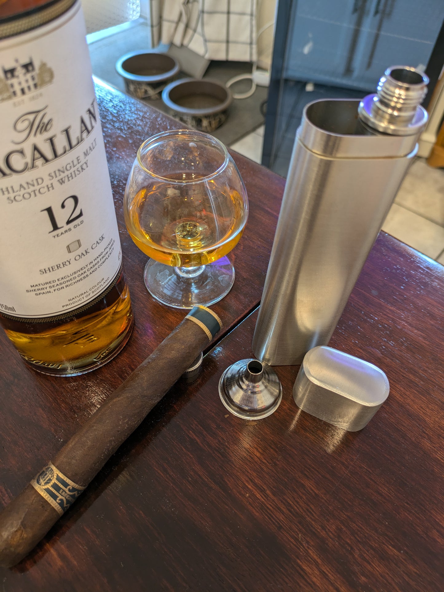 Unique Cigar Travel Case With Built in Flask